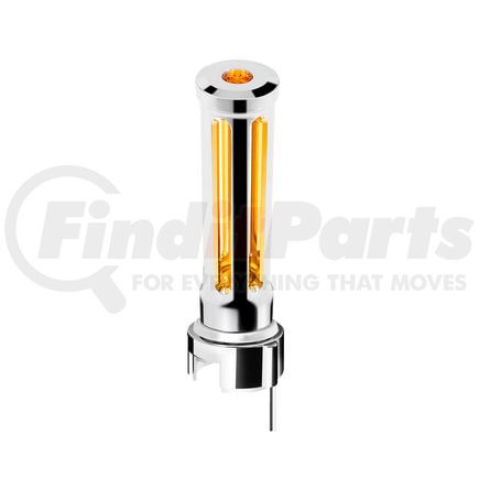 United Pacific 71147 Gear Shift Knob - Sonoma Style, Amber, Chrome Finish, Thread-On with Amber LED