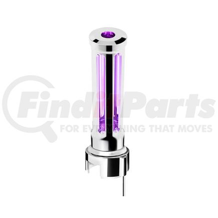 United Pacific 71151 Gear Shift Knob - Sonoma Style, Purple, Chrome Finish, Thread-On with Purple LED