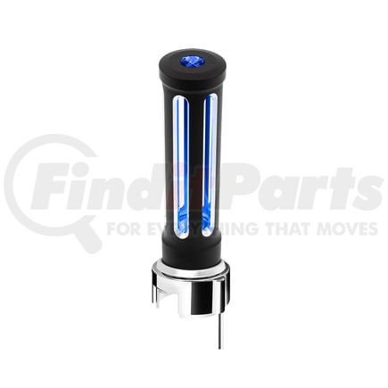 United Pacific 71154 Gear Shift Knob - Sonoma Style, Blue, Matte Black Finish, Thread-On with Blue LED