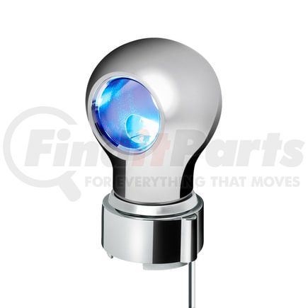 United Pacific 71164 Gearshift Knob - Charlotte Style, Chrome Finish, Thread-On with Blue LED