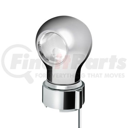 United Pacific 71165 Gearshift Knob - Charlotte Style, Chrome Finish, Thread-On with White LED