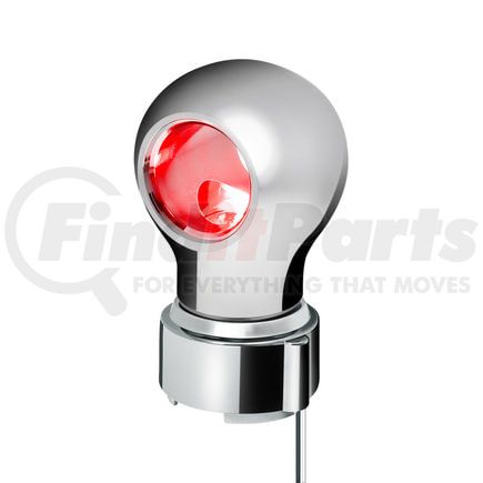 United Pacific 71168 Gearshift Knob - Charlotte Style, Chrome Finish, Thread-On with Red LED