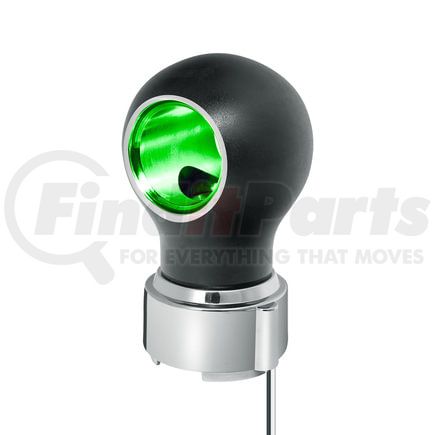 United Pacific 71172 Gearshift Knob - Charlotte Style, Matte Black Finish, Thread-On with Green LED