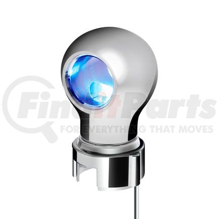 United Pacific 71176 Gearshift Knob - Charlotte Style, Chrome Finish, Thread-On with Blue LED