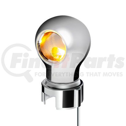 United Pacific 71175 Gearshift Knob - Charlotte Style, Chrome Finish, Thread-On with Amber LED