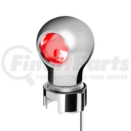 United Pacific 71180 Gearshift Knob - Charlotte Style, Chrome Finish, Thread-On with Red LED
