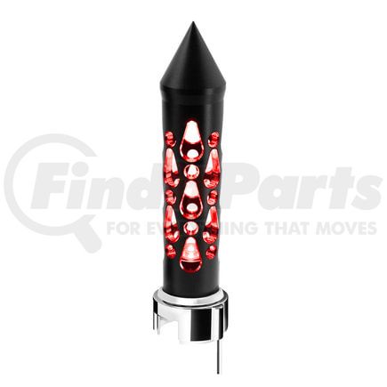 United Pacific 71207 Gearshift Knob - Brooklyn Style Spike, Matte Black Finish, Thread-On with Red LED