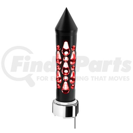 United Pacific 71213 Gearshift Knob - Brooklyn Style Spike, Matte Black Finish, Thread-On with Red LED