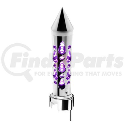 United Pacific 71215 Gearshift Knob - Brooklyn Style Spike, Chrome Finish with Purple LED