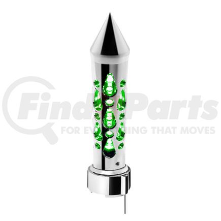 United Pacific 71216 Brooklyn Style Spike Gearshift Knob - Chrome Finish, with Green LED
