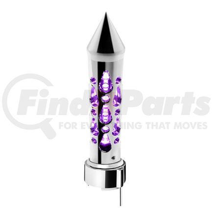 United Pacific 71217 Brooklyn Style Spike Gearshift Knob - Chrome Finish, with Purple LED