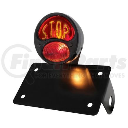 United Pacific 86808 Tail Light - "Stop" Lettering Horizontal, with Black Rim/Black Housing, for 1928 Ford