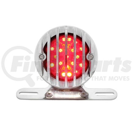 United Pacific 86858 Tail Light - Motorcycle LED Rear Fender, with Chrome Grille Bezel, Red Lens