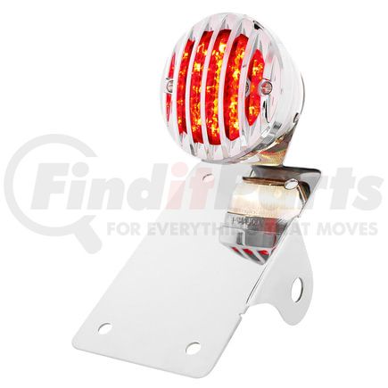 United Pacific 86856 Tail Light - Motorcycle LED "Bobber" Style Vertical, with Chrome Grille Bezel, Smoke Lens