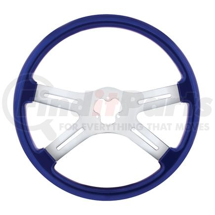 United Pacific 88277 Steering Wheel - 18", Vibrant Color, 4 Spoke, Indigo Blue