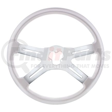 United Pacific 88281 Steering Wheel - 18", Vibrant Color, 4 Spoke, Liquid Silver
