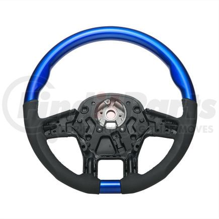 United Pacific 88346 Steering Wheel - 18 " dia., Indigo Blue, Leather and Wood, fits 2012-2021 Peterbilt 579