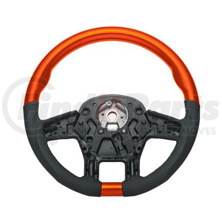 United Pacific 88348 Steering Wheel - 18 " dia., Cadmium Range, Leather and Wood, fits 2012-2021 Peterbilt 579