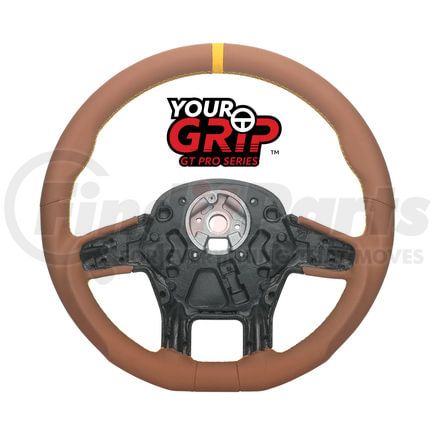 United Pacific 88372 YourGrip GT PRO Leather Series Steering Wheel - 18 inches, Brown