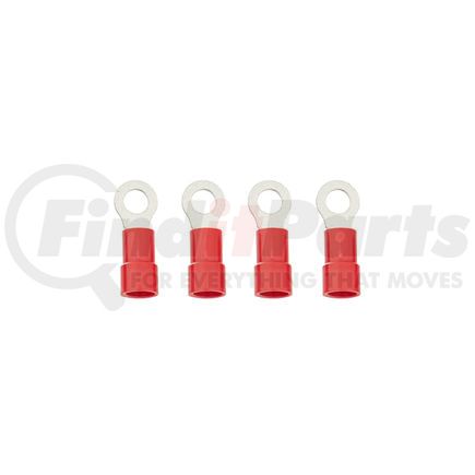 United Pacific 98043 Ring Terminal - 4 Pieces, HD Vinyl, 8 AWG, 1/4" Stud