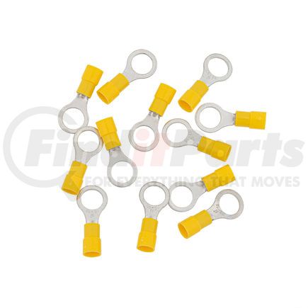 United Pacific 98086 Ring Terminal - 12 Pieces, Vinyl, 12-10 AWG, 3/8" Stud