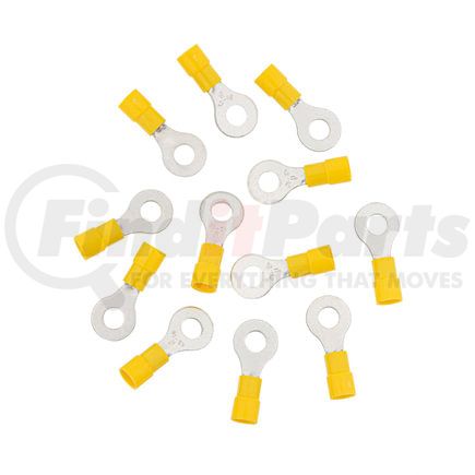 United Pacific 98084 Ring Terminal - 12 Pieces, Vinyl, 12-10 AWG, 1/4" Stud