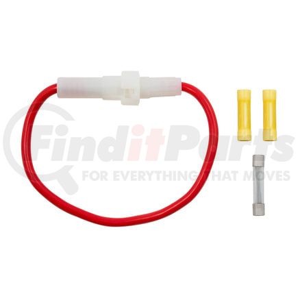 United Pacific 98125 Fuse Holder - In-Line, Glass, 10 AWG 6.5" Wire, with 30 Amp AGC Fuse and Vinyl Terminals