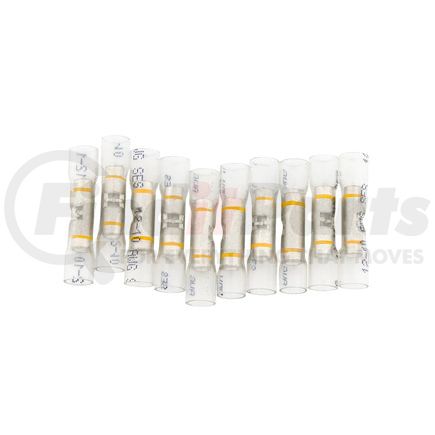 United Pacific 98142 Butt Connector - 10 Pieces, Clear with Yellow Stripe, 12-10 AWG, CS Window Heat Shrink