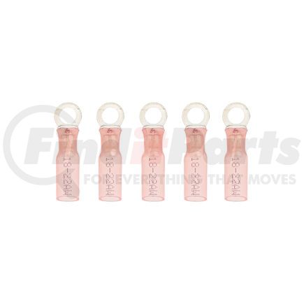 United Pacific 98152 Ring Terminal - 5 Pieces, Red, 22-18 AWG, #10 Stud, CS Heat Shrink