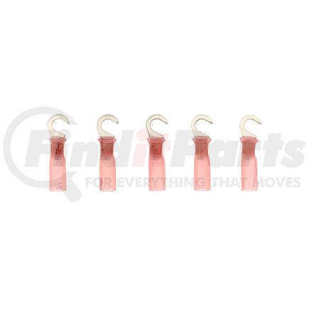 United Pacific 98155 Hook Terminal - 5 Pieces, Red, 22-18 AWG, #10 Stud, CS Heat Shrink