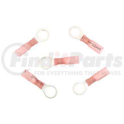 United Pacific 98154 Ring Terminal - 5 Pieces, Red, 22-18 AWG, 5/16" Stud, CS Heat Shrink