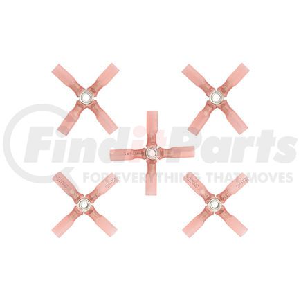 United Pacific 98161 4-Way Terminal - 5 Pieces, Red, 22-18 AWG, CS Heat Shrink Connector