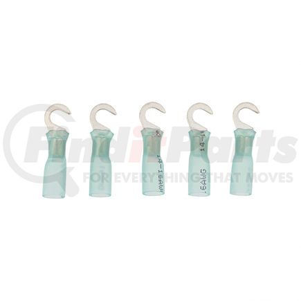 United Pacific 98171 Hook Terminal - 5 Pieces, Blue, 16-14 AWG, #10 Stud, CS Heat Shrink