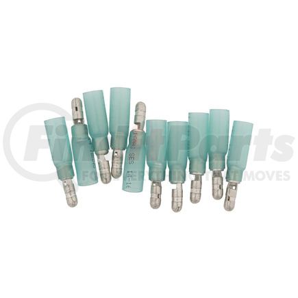 United Pacific 98177 Male Bullet Connector - 10 Pieces, Blue, .157 Tab, 16-14 AWG, CS Heat Shrink