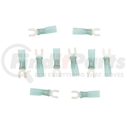 United Pacific 98179 Spade Terminal - 10 Pieces, Blue, 16-14 AWG, #8 Stud, CS Heat Shrink