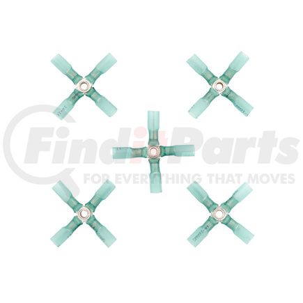 United Pacific 98182 4-Way Terminal - 5 Pieces, Blue, 16-14 AWG, CS Heat Shrink Connector