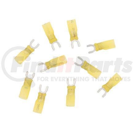 United Pacific 98197 Spade Terminal - 10 Pieces, Yellow, 12-10 AWG, #10 Stud, CS Heat Shrink