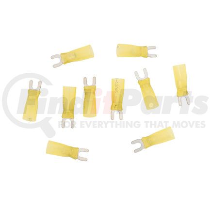 United Pacific 98196 Spade Terminal - 10 Pieces, Yellow, 12-10 AWG, #8 Stud, CS Heat Shrink
