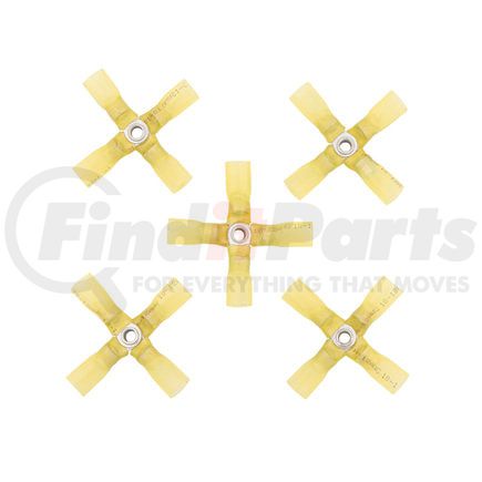 United Pacific 98199 4-Way Terminal - 5 Pieces, Yellow, 12-10 AWG, CS Heat Shrink Connector