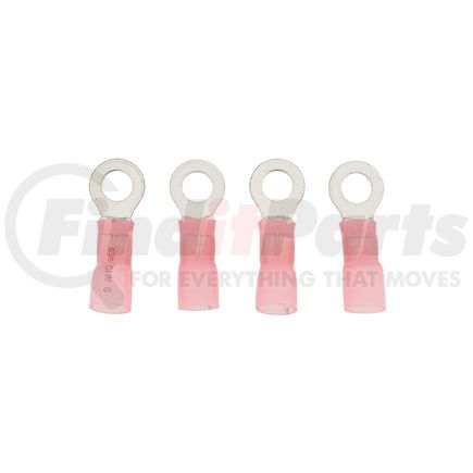 United Pacific 98203 Ring Terminal - 4 Pieces, Pink, 8 AWG, 5/16" Stud, CS Heat Shrink