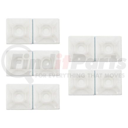 United Pacific 98259 Wire Tie and Mount Kit - 10 Pieces, 1", Natural Nylon Adhessive