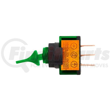 United Pacific 98289 Toggle Switch - Duckbill Type, Green, Illuminated, 12V, 20 AMP, On/Off, S.P.S.T.