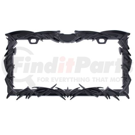 United Pacific 50114 License Plate Frame - Black, Tribal Flame