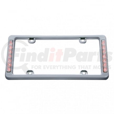 United Pacific 50122 License Plate Frame - 14 LED, Chrome, Red LED/Clear Lens, 12V