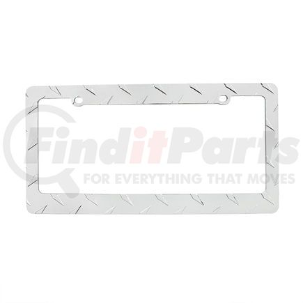 United Pacific 50135 License Plate Frame - Chrome, Diamond Plate
