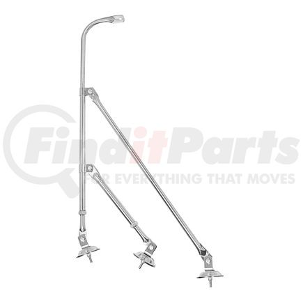 United Pacific 60023 Fender Mirror Bracket - Tri- Pod, Stainless