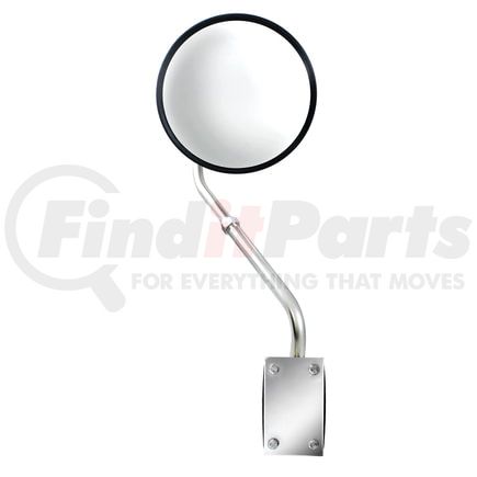 United Pacific 60037 Hood Mirror - Convex, Hood Mount, Stainless Steel, 8-1/2"
