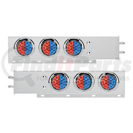 United Pacific 61040 Trailer Light - 2.5" Bolt Pattern, SS, Spring Loaded Bar, with 6x (19) Red and Blue LED