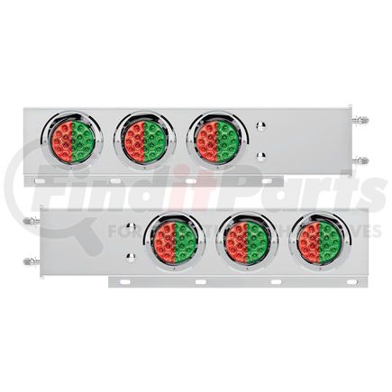 United Pacific 61045 Trailer Light - 3.75" Bolt Pattern, SS, Spring Loaded Bar, with 6x (19) Red and Green LED