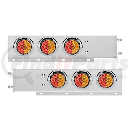 United Pacific 61050 Trailer Light - 3.75" Bolt Pattern, SS, Spring Loaded Bar, with 6x (19) Red and Amber LED